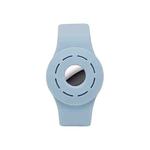 Anti-scratch Shockproof Silicone Bracelet Strap Protective Cover Case For AirTag(Denim Blue)