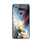 For LG G8 ThinQ Starry Sky Painted Tempered Glass TPU Shockproof Protective Case(Bright Stars)