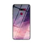 For LG G8 ThinQ Starry Sky Painted Tempered Glass TPU Shockproof Protective Case(Dream Sky)