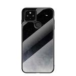For Google Pixel 5 XL Starry Sky Painted Tempered Glass TPU Shockproof Protective Case(Star Crescent Moon)