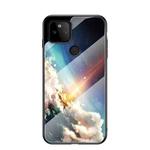 For Google Pixel 5a 5G Starry Sky Painted Tempered Glass TPU Shockproof Protective Case(Bright Stars)