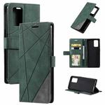 For OPPO A74 4G / F19 Skin Feel Splicing Horizontal Flip Leather Case with Holder & Card Slots & Wallet & Photo Frame(Green)