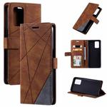 For OPPO Realme V13 5G Skin Feel Splicing Horizontal Flip Leather Case with Holder & Card Slots & Wallet & Photo Frame(Brown)