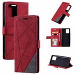 For OPPO Realme 8 4G Skin Feel Splicing Horizontal Flip Leather Case with Holder & Card Slots & Wallet & Photo Frame(Red)