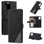 For OPPO Realme 8 4G Skin Feel Splicing Horizontal Flip Leather Case with Holder & Card Slots & Wallet & Photo Frame(Black)