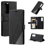 For OPPO Reno5 Pro+ 5G Skin Feel Splicing Horizontal Flip Leather Case with Holder & Card Slots & Wallet & Photo Frame(Black)