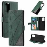 For OPPO Reno6 5G Skin Feel Splicing Horizontal Flip Leather Case with Holder & Card Slots & Wallet & Photo Frame(Green)