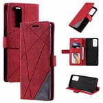 For OPPO Reno6 Pro 5G Skin Feel Splicing Horizontal Flip Leather Case with Holder & Card Slots & Wallet & Photo Frame(Red)