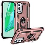 For OnePlus 9 Pro Shockproof TPU + PC Protective Case with 360 Degree Rotating Holder(Rose Gold)