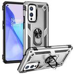 For OnePlus 9 Shockproof TPU + PC Protective Case with 360 Degree Rotating Holder(Silver)