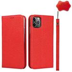For iPhone 11 Pro Max Litchi Genuine Leather Phone Case (Red)