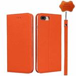 Litchi Genuine Leather Phone Case For iPhone 7 Plus / 8 Plus(Orange)