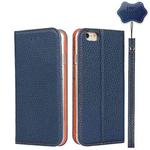 Litchi Genuine Leather Phone Case For iPhone 6 & 6s(Dark Blue)