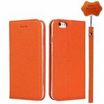 Litchi Genuine Leather Phone Case For iPhone 6 & 6s(Orange)