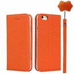 Litchi Genuine Leather Phone Case For iPhone 6 Plus & 6s Plus(Orange)