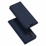 For vivo Y72 5G DUX DUCIS Skin Pro Series Horizontal Flip PU + TPU Leather Case, with Holder & Card Slots(Blue)