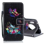 For Huawei Mate 30 Pro Colored Drawing Pattern Horizontal Flip PU Leather Case with Holder & Card Slots & Wallet & Lanyard(Colorful Butterfly)