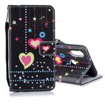 For Galaxy A10s Colored Drawing Pattern Horizontal Flip PU Leather Case with Holder & Card Slots & Wallet & Lanyard(Color Heart)