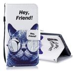 For Galaxy Note 10 Pro Colored Drawing Pattern Horizontal Flip PU Leather Case with Holder & Card Slots & Wallet & Lanyard(Cool Cat)