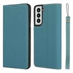 For Samsung Galaxy S21 5G Litchi Genuine Leather Phone Case(Sky Blue)