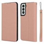 For Samsung Galaxy S21 5G Litchi Genuine Leather Phone Case(Rose Gold)