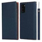 For Samsung Galaxy S20 Litchi Genuine Leather Phone Case(Dark Blue)