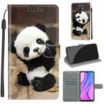 For Xiaomi Redmi 9 Voltage Coloured Drawing Magnetic Clasp Horizontal Flip PU Leather Case with Holder & Card Slots(C18 Wood Board Panda)