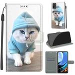 For Xiaomi Redmi 9 Power/Note 9 4G Voltage Coloured Drawing Magnetic Clasp Horizontal Flip PU Leather Case with Holder & Card Slots(C15 Blue Sweater White Cat)