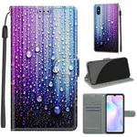 For Xiaomi Redmi 9A Voltage Coloured Drawing Magnetic Clasp Horizontal Flip PU Leather Case with Holder & Card Slots(C05 Purple Blue Water Drops)