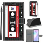 For Xiaomi Redmi 9A Voltage Coloured Drawing Magnetic Clasp Horizontal Flip PU Leather Case with Holder & Card Slots(C10 Black Red Tape)