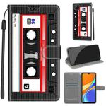 For Xiaomi Redmi 9C Voltage Coloured Drawing Magnetic Clasp Horizontal Flip PU Leather Case with Holder & Card Slots(C10 Black Red Tape)