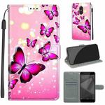 For Xiaomi Redmi Note 4X Voltage Coloured Drawing Magnetic Clasp Horizontal Flip PU Leather Case with Holder & Card Slots(C03 Gradient Pink Flying Butterflies)