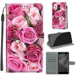 For Xiaomi Redmi Note 4X Voltage Coloured Drawing Magnetic Clasp Horizontal Flip PU Leather Case with Holder & Card Slots(C17 Green Leaf Pink Rose)