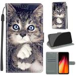 For Xiaomi Redmi Note 8 Voltage Coloured Drawing Magnetic Clasp Horizontal Flip PU Leather Case with Holder & Card Slots(C02 Fork Hand White Claw Cat)