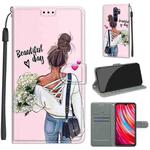 For Xiaomi Redmi Note 8 Pro Voltage Coloured Drawing Magnetic Clasp Horizontal Flip PU Leather Case with Holder & Card Slots(C09 Hug Flower)