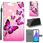 For Xiaomi Redmi Note 8T Voltage Coloured Drawing Magnetic Clasp Horizontal Flip PU Leather Case with Holder & Card Slots(C03 Gradient Pink Flying Butterflies)