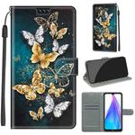 For Xiaomi Redmi Note 8T Voltage Coloured Drawing Magnetic Clasp Horizontal Flip PU Leather Case with Holder & Card Slots(C20 Gold Silver Flying Butterflies)