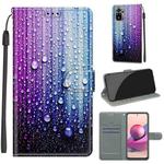 For Xiaomi Redmi Note 10 4G/Note 10S Voltage Coloured Drawing Magnetic Clasp Horizontal Flip PU Leather Case with Holder & Card Slots(C05 Purple Blue Water Drops)