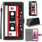 For Xiaomi Redmi Note 10 4G/Note 10S Voltage Coloured Drawing Magnetic Clasp Horizontal Flip PU Leather Case with Holder & Card Slots(C10 Black Red Tape)