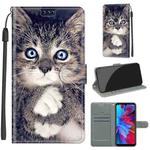 For Xiaomi Redmi Note 7 Voltage Coloured Drawing Magnetic Clasp Horizontal Flip PU Leather Case with Holder & Card Slots(C02 Fork Hand White Claw Cat)