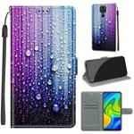 For Xiaomi Redmi Note 9/Redmi 10X 4G Voltage Coloured Drawing Magnetic Clasp Horizontal Flip PU Leather Case with Holder & Card Slots(C05 Purple Blue Water Drops)