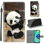 For Xiaomi Redmi Note 9S/9 Pro Voltage Coloured Drawing Magnetic Clasp Horizontal Flip PU Leather Case with Holder & Card Slots(C18 Wood Board Panda)