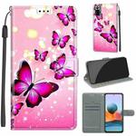 For Xiaomi Redmi Note 10 Pro Max/10 Pro Voltage Coloured Drawing Magnetic Clasp Horizontal Flip PU Leather Case with Holder & Card Slots(C03 Gradient Pink Flying Butterflies)