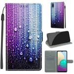 For Samsung Galaxy A02 / M02 Voltage Colored Drawing Magnetic Clasp Horizontal Flip PU Leather Case with Holder & Card Slots(C05 Purple Blue Water Drops)