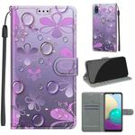 For Samsung Galaxy A02 / M02 Voltage Colored Drawing Magnetic Clasp Horizontal Flip PU Leather Case with Holder & Card Slots(C16 Water Drop Six Petal Flower)