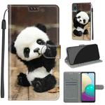 For Samsung Galaxy A02 / M02 Voltage Colored Drawing Magnetic Clasp Horizontal Flip PU Leather Case with Holder & Card Slots(C18 Wood Board Panda)