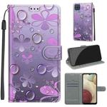 For Samsung Galaxy A12 / M12 Voltage Colored Drawing Magnetic Clasp Horizontal Flip PU Leather Case with Holder & Card Slots(C16 Water Drop Six Petal Flower)