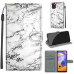 For Samsung Galaxy A31 Voltage Colored Drawing Magnetic Clasp Horizontal Flip PU Leather Case with Holder & Card Slots(C01 White Marble)