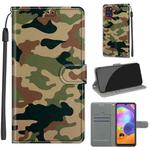 For Samsung Galaxy A31 Voltage Colored Drawing Magnetic Clasp Horizontal Flip PU Leather Case with Holder & Card Slots(C12 Green Yellow Camouflage)