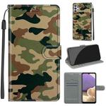 For Samsung Galaxy A32 5G Voltage Colored Drawing Magnetic Clasp Horizontal Flip PU Leather Case with Holder & Card Slots(C12 Green Yellow Camouflage)